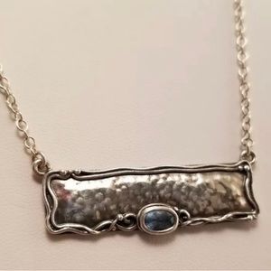 ISO STERLING HAMMERED BAR NECKLACE